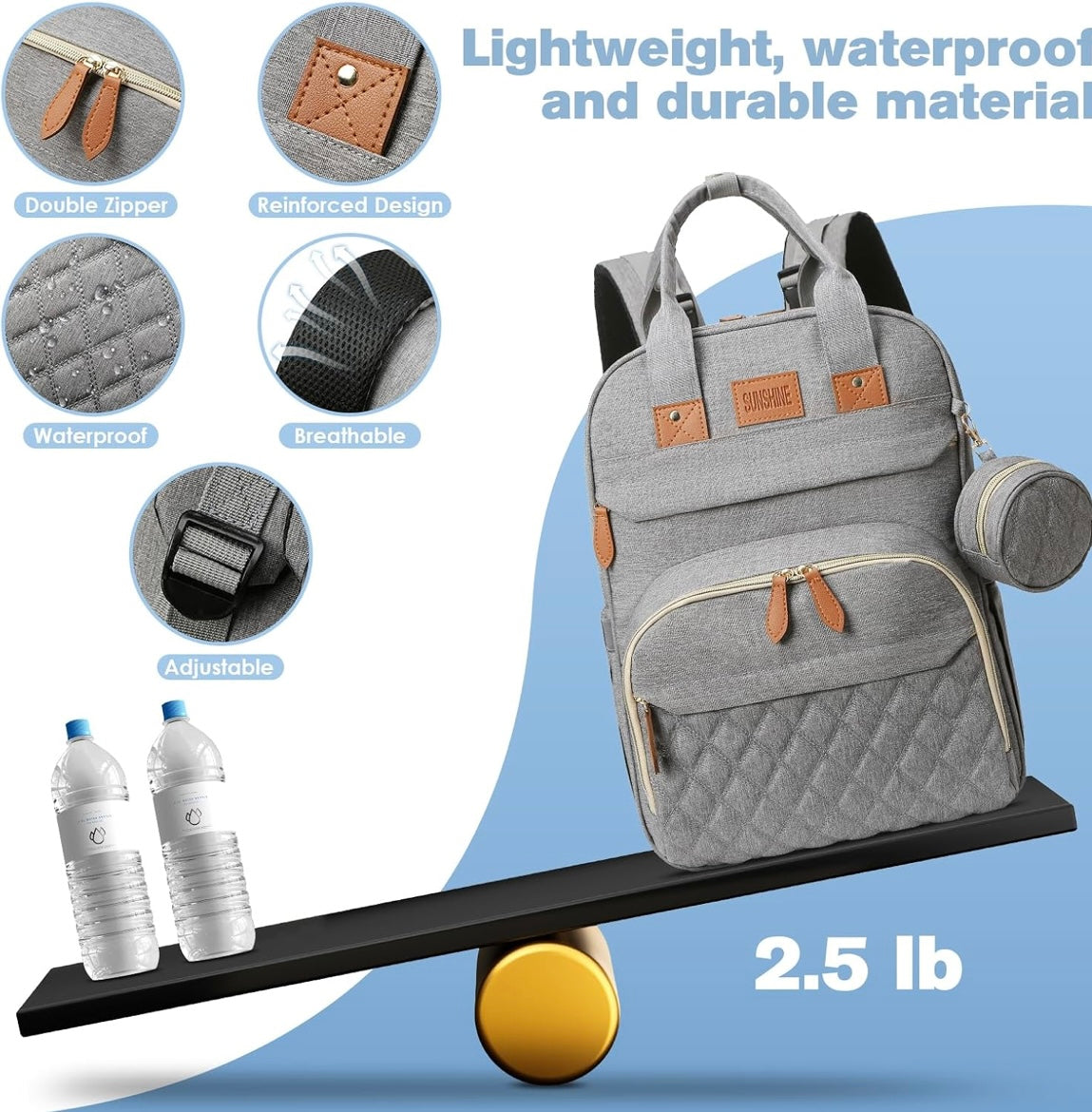 ShopToVista™️ Baby Diaper Bag & Bed With Charging USB Port (With 1 Year Warranty)