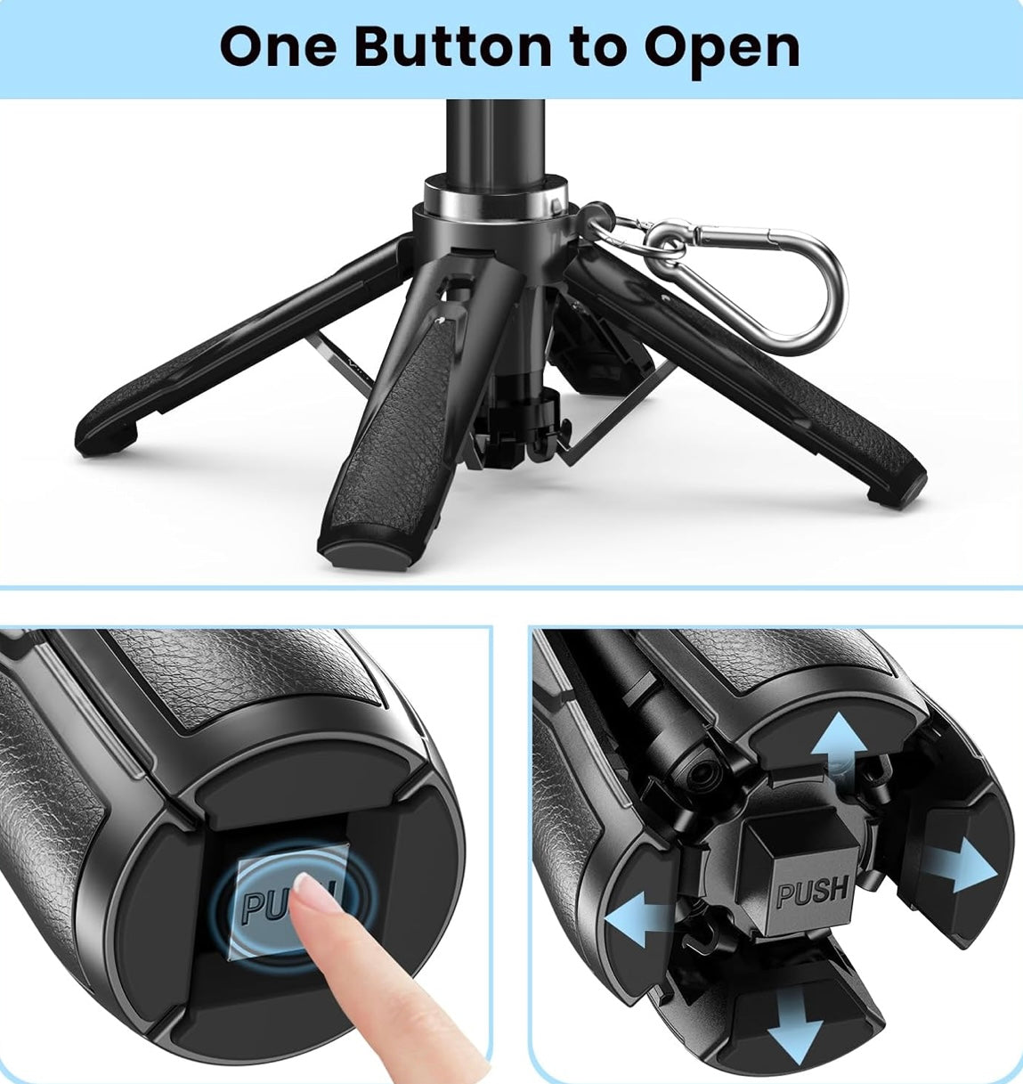 ShopToVista™️ 3 in 1 Adjustable Selfie Stick Tripod Stand With Camera Grip & Wireless Remote Control