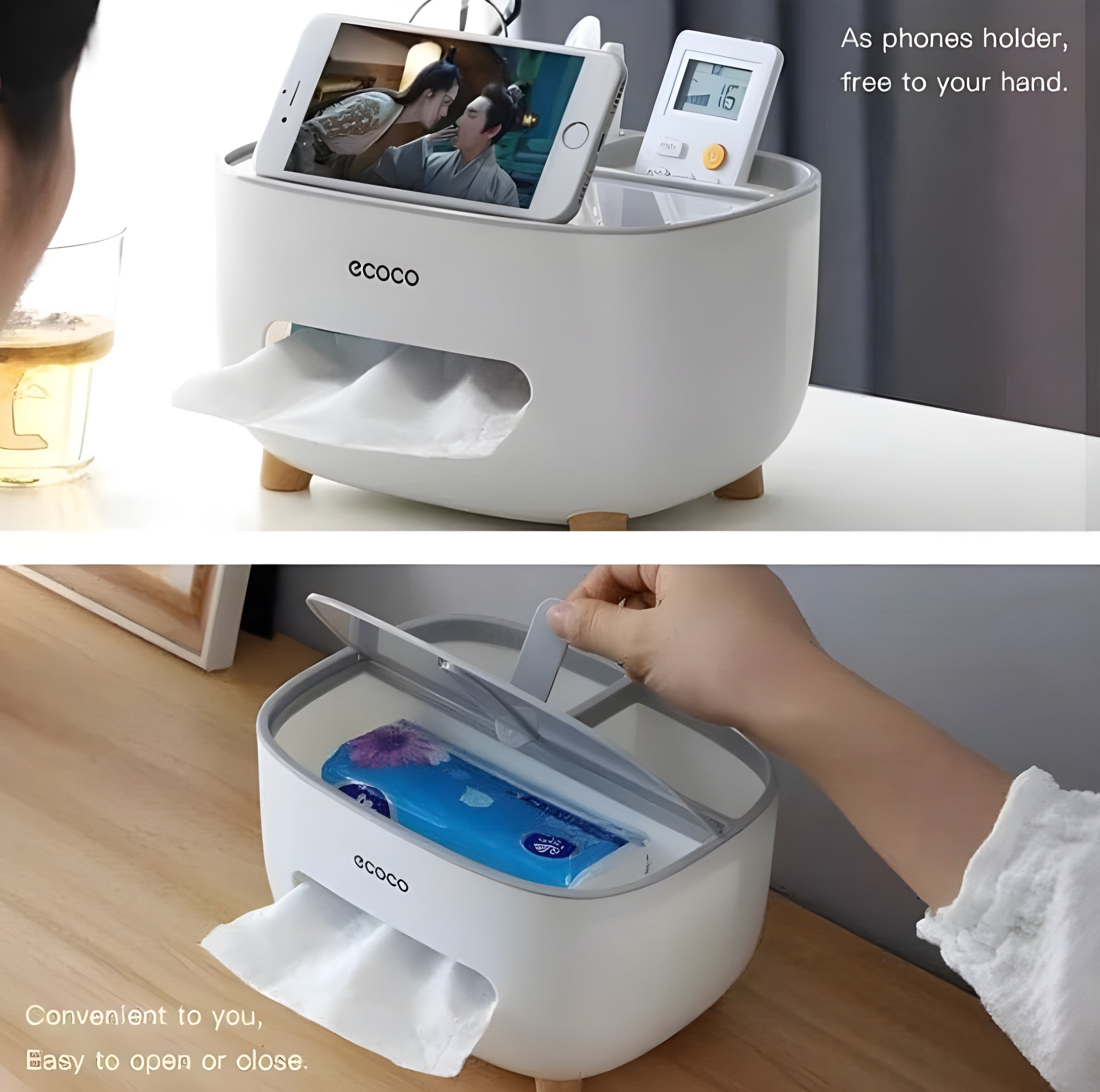 ShopToVista™️ 3 in 1 Tissue Box + Storage + Phone Holder