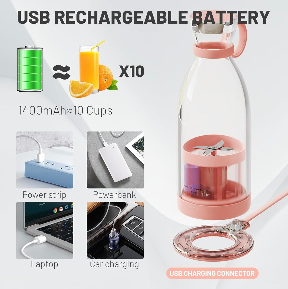 ShopToVista™️ 3 in 1 Electric Glass Blender For Juices, Smoothies & Shakes (350ML Original Model)