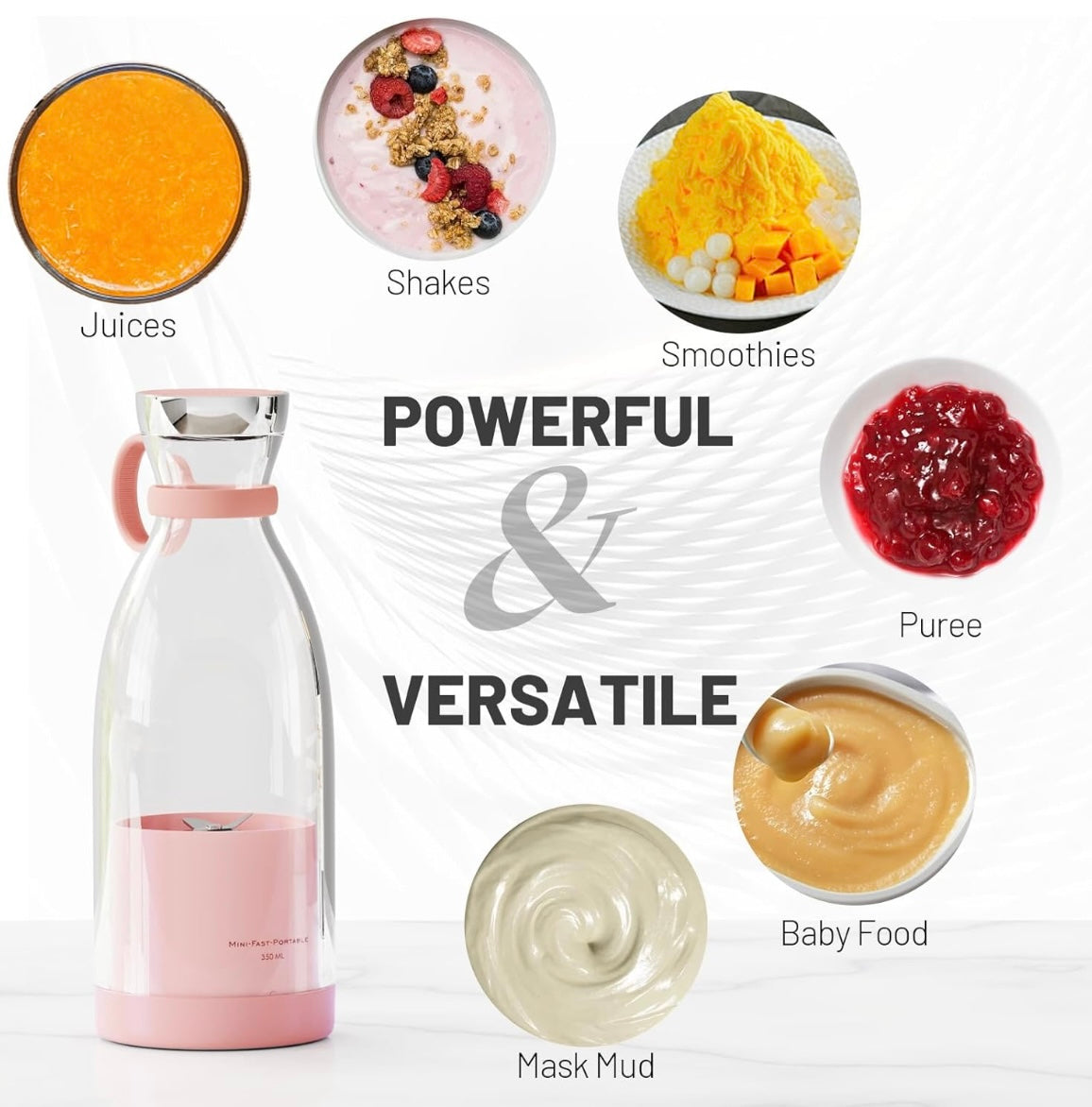 ShopToVista™️ 3 in 1 Electric Glass Blender For Juices, Smoothies & Shakes (350ML Original Model)