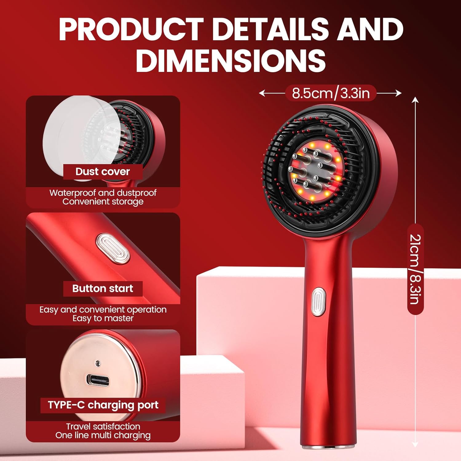 ShopToVista™️ Electric Red Light Therapy Scalp Massager (Stimulates Hair Growth)