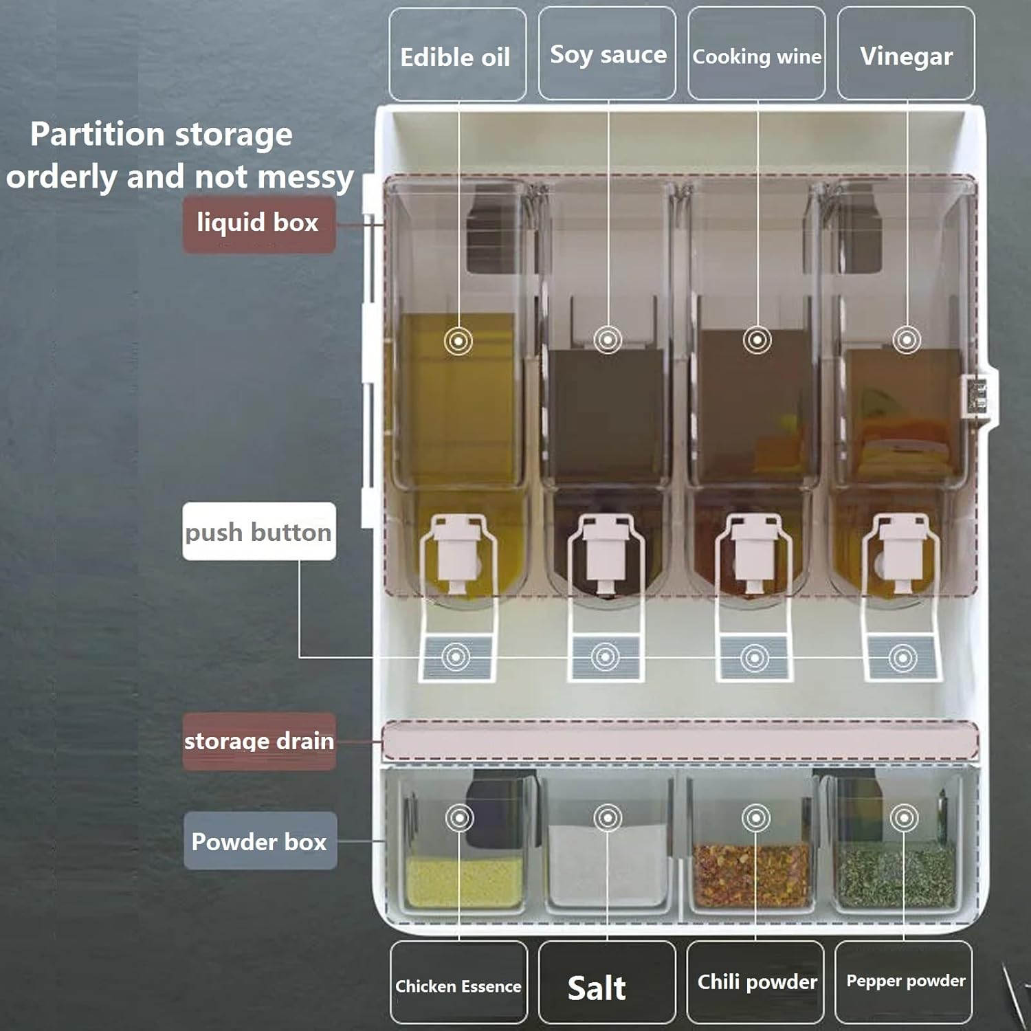 ShopToVista™️ Wall Mounted Spice Rack Organizer With Oil Dispenser