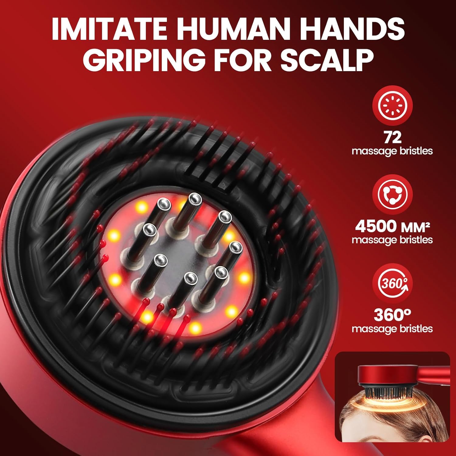 ShopToVista™️ Electric Red Light Therapy Scalp Massager (Stimulates Hair Growth)