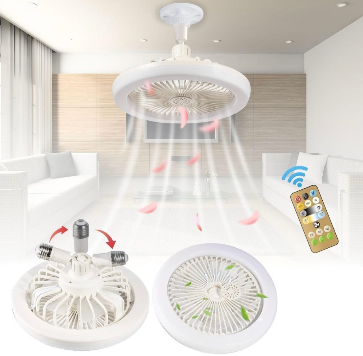 ShopToVista™️ Smart Led Light Lamp & Ceiling Cooler Fan With Remote Control