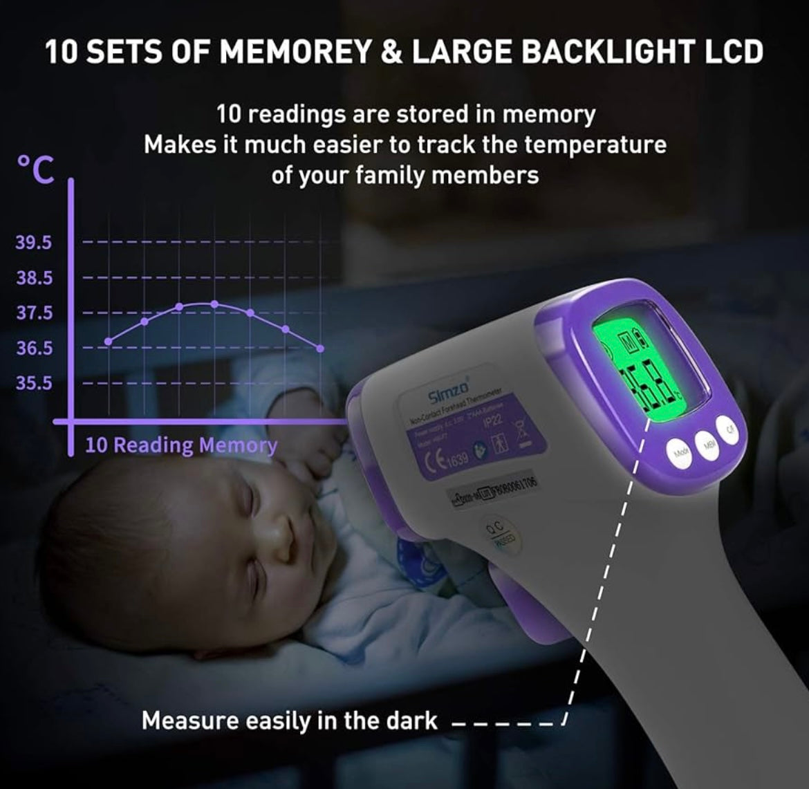 Zenlo™️ Non-Contact Infrared Smart Thermometer Device (For Adults & Babies)