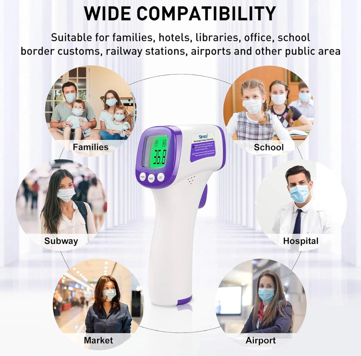 Zenlo™️ Non-Contact Infrared Smart Thermometer Device (For Adults & Babies)