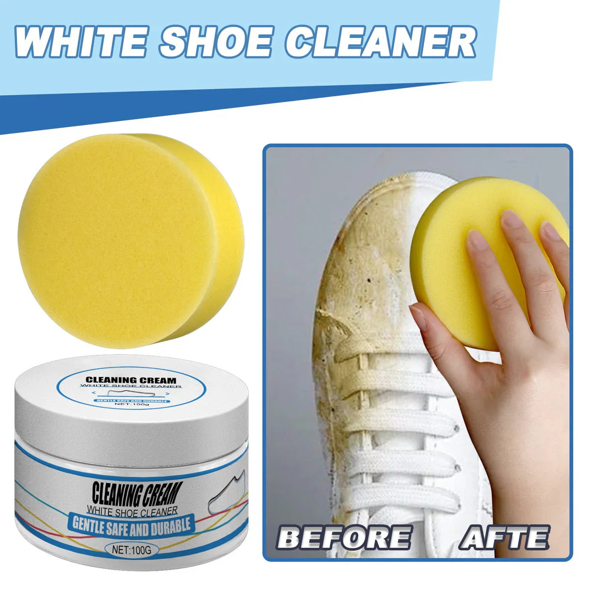 Zenlo™️ Magic Shoe Cleaning Cream With Sponge
