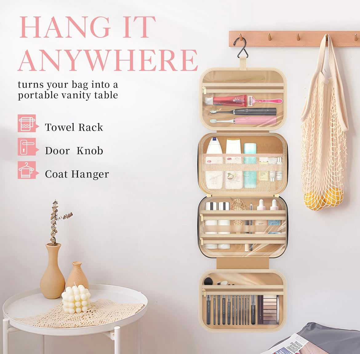 ShopToVista™️ Travel Hanging Cosmetics & Makeup Bag (Water-Proof)