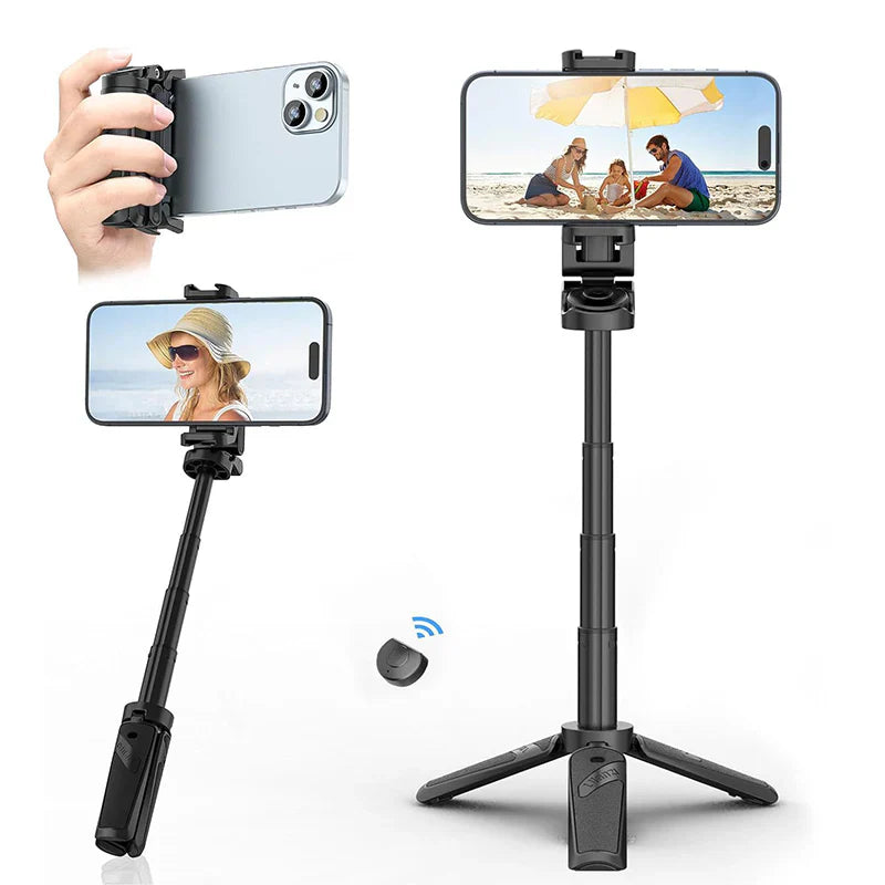 ShopToVista™️ 3 in 1 Adjustable Selfie Stick Tripod Stand With Camera Grip & Wireless Remote Control