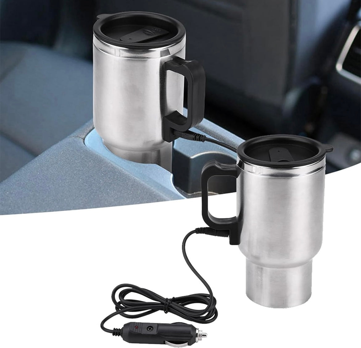 ShopToVista™️ Stainless Steel Electric Car Heating Mug (500ML)