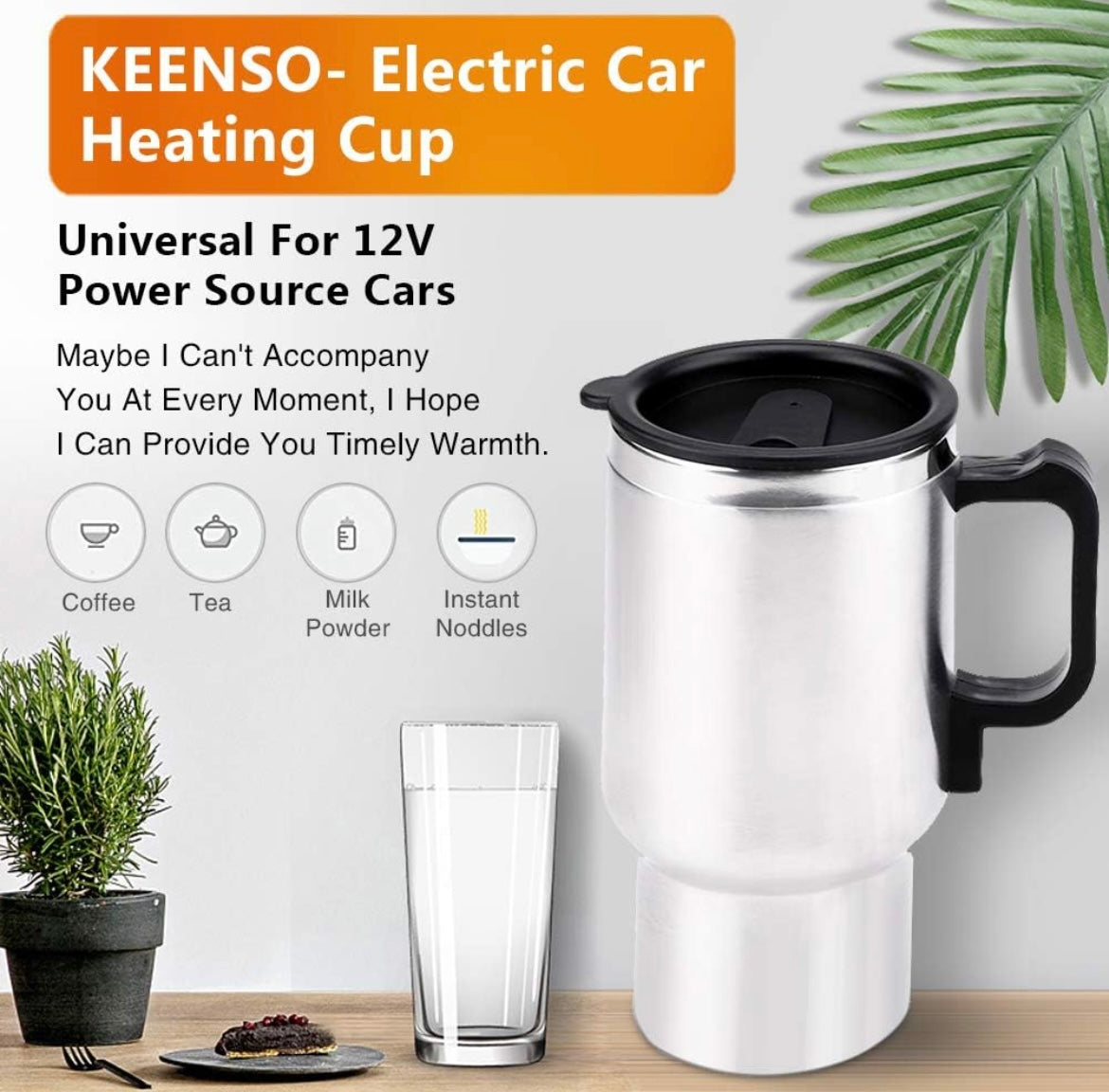 ShopToVista™️ Stainless Steel Electric Car Heating Mug (500ML)