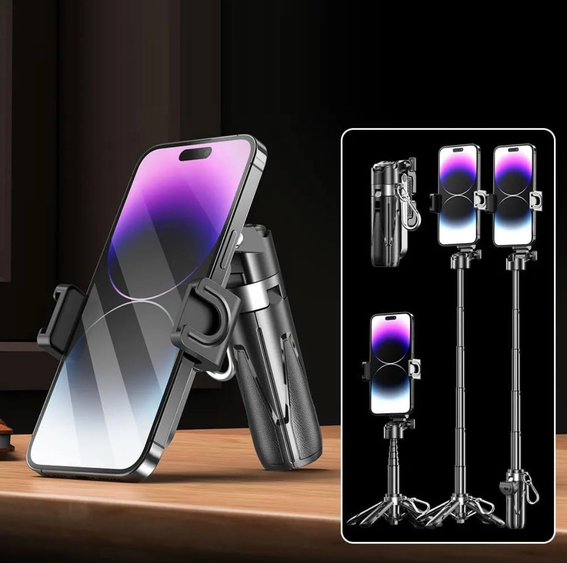 ShopToVista™️ 3 in 1 Adjustable Selfie Stick Tripod Stand With Camera Grip & Wireless Remote Control