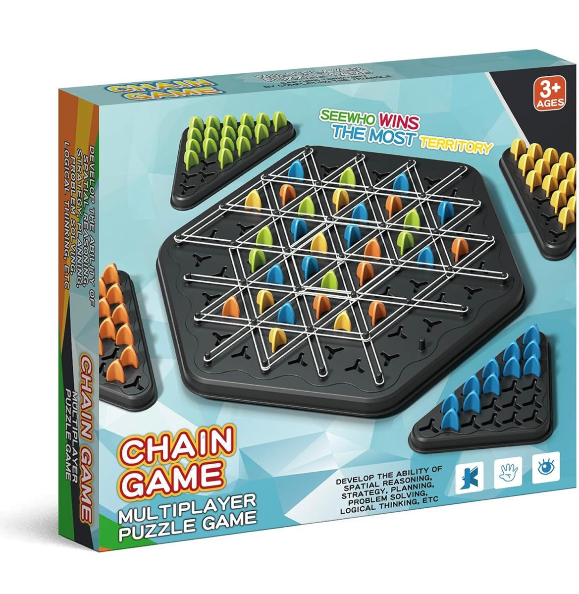 ShopToVista™️ Chain Triangle Chess Game Big Size 30CM (1V1 Or 2V2)