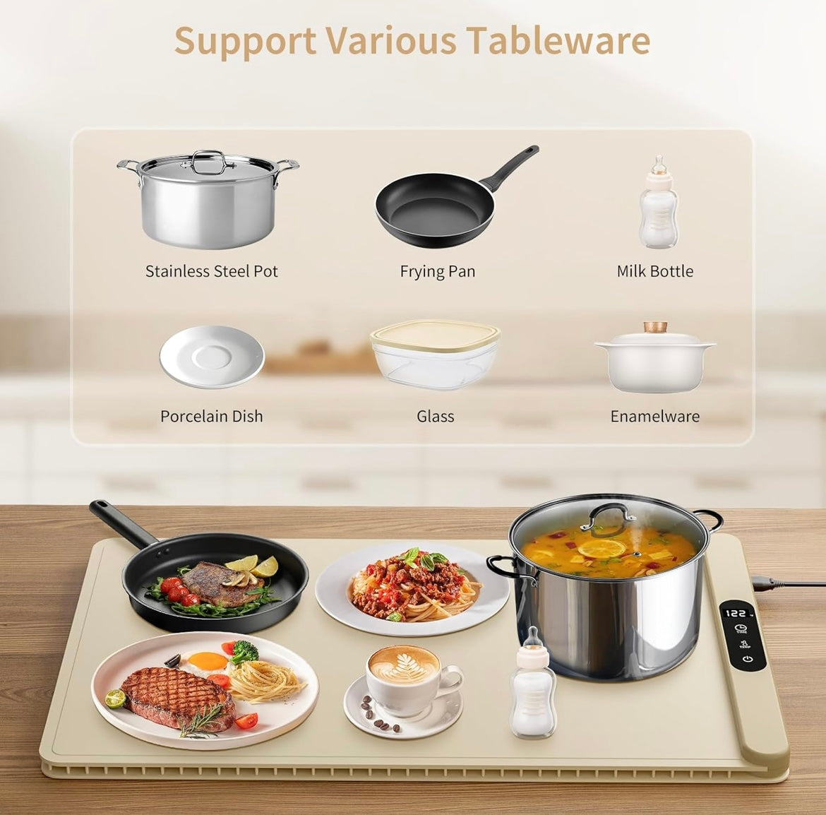 ShopToVista™️   Fast Heating Silicone Food Warming Tray Mat