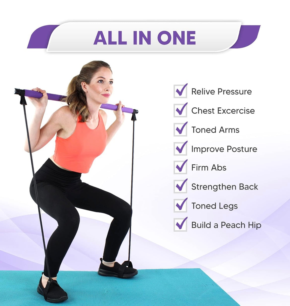 ShopToVista™️ Multifunctional Adjustable Pilates Set With Resistance Band