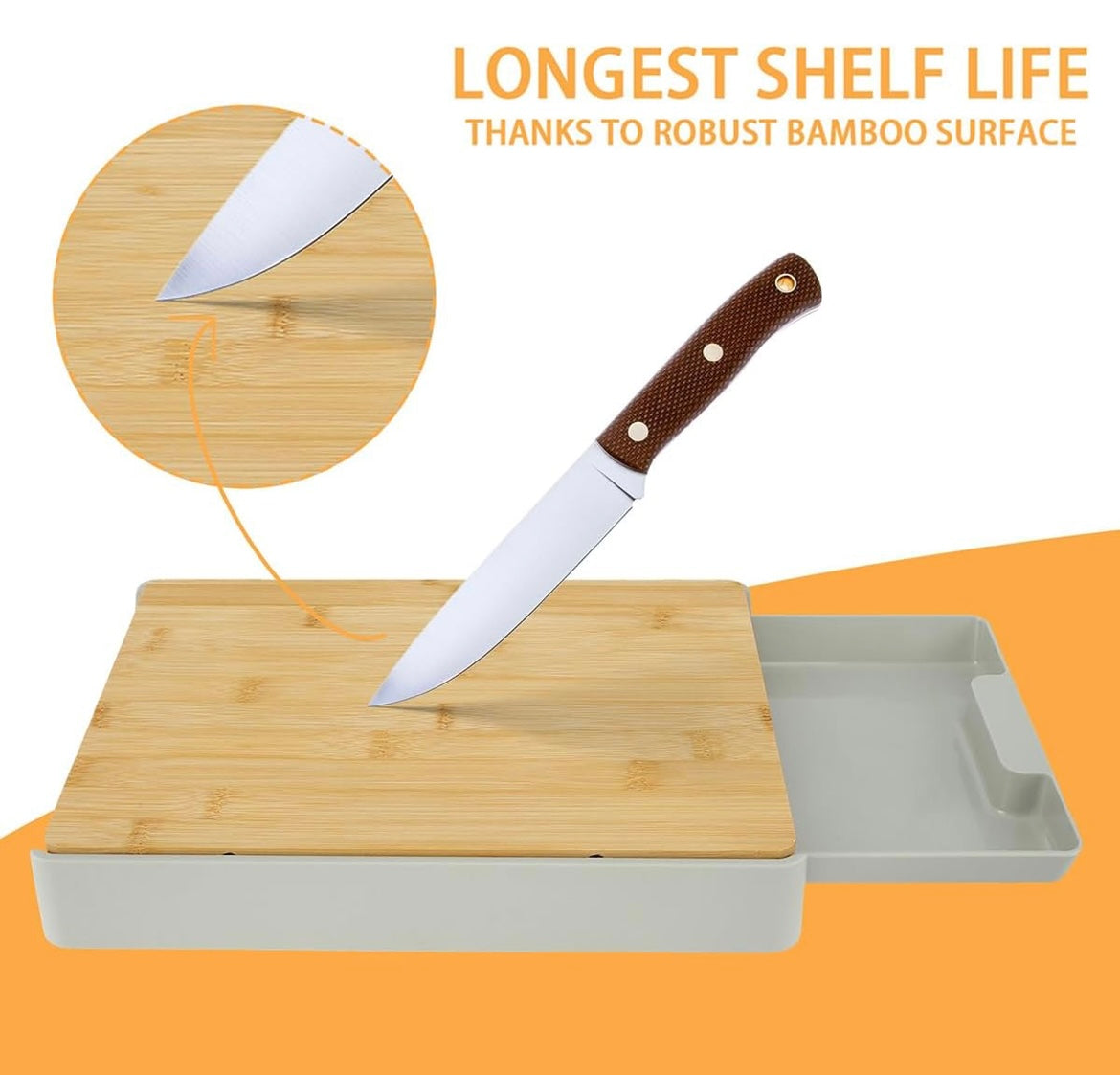 ShopToVista™️ Bamboo Cutting Board With Slide Drawer