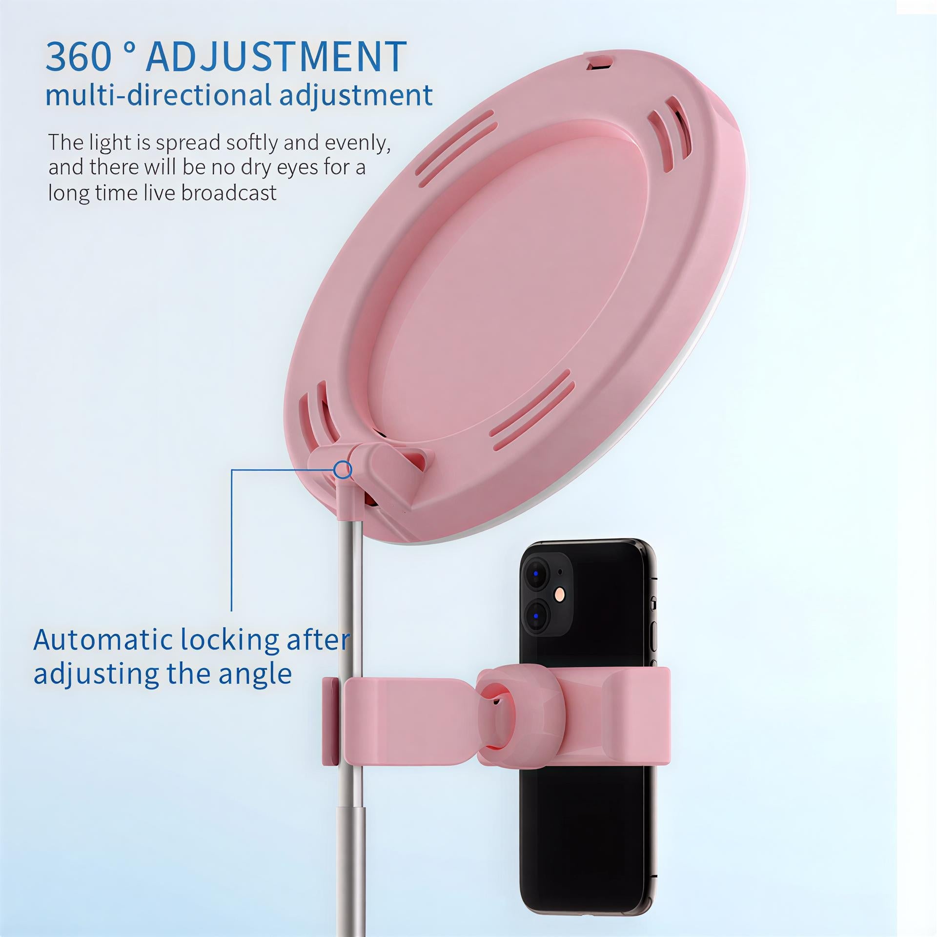 ShopToVista™️  3 in 1 Adjustable Makeup Storage Stand With LED Mirror & Phone Holder