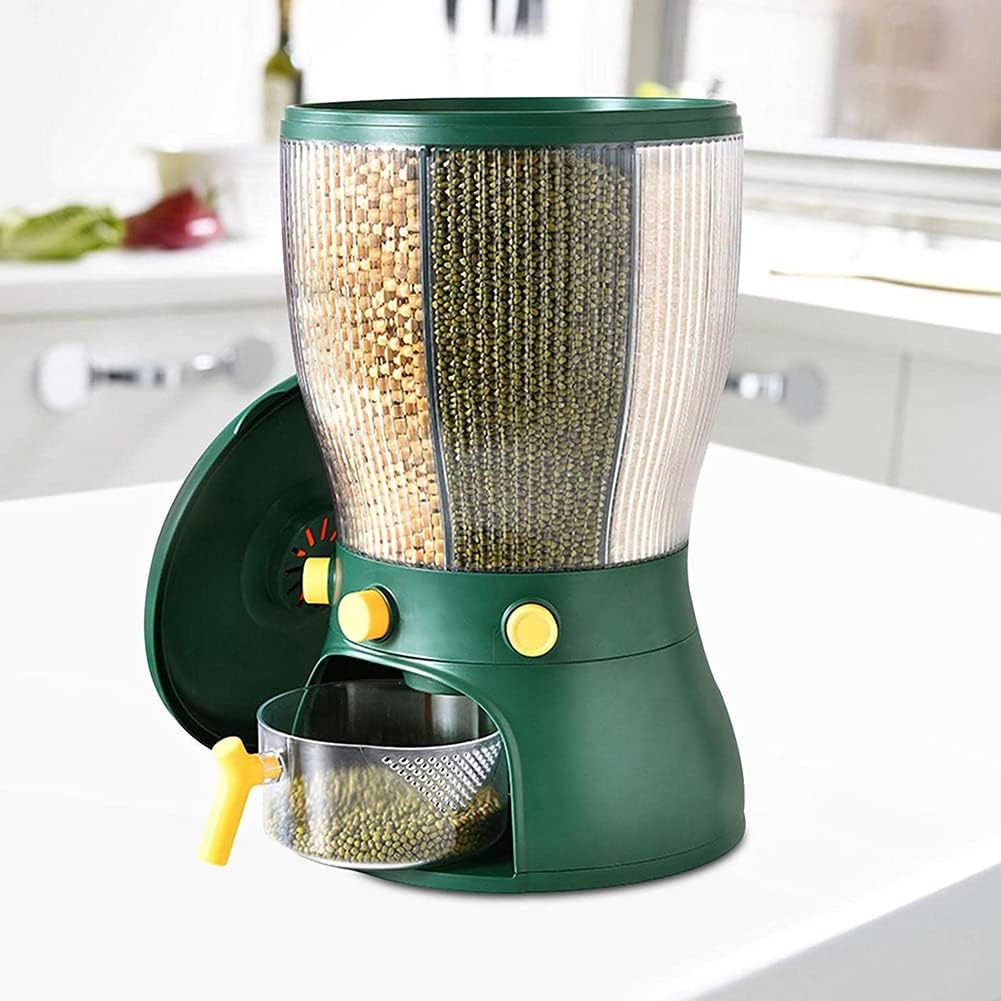 ShopToVista™️ 4 in 1 Rotating Grains Storage Dispenser (4 Sections Big Size | Every Section Can Fit 3L)