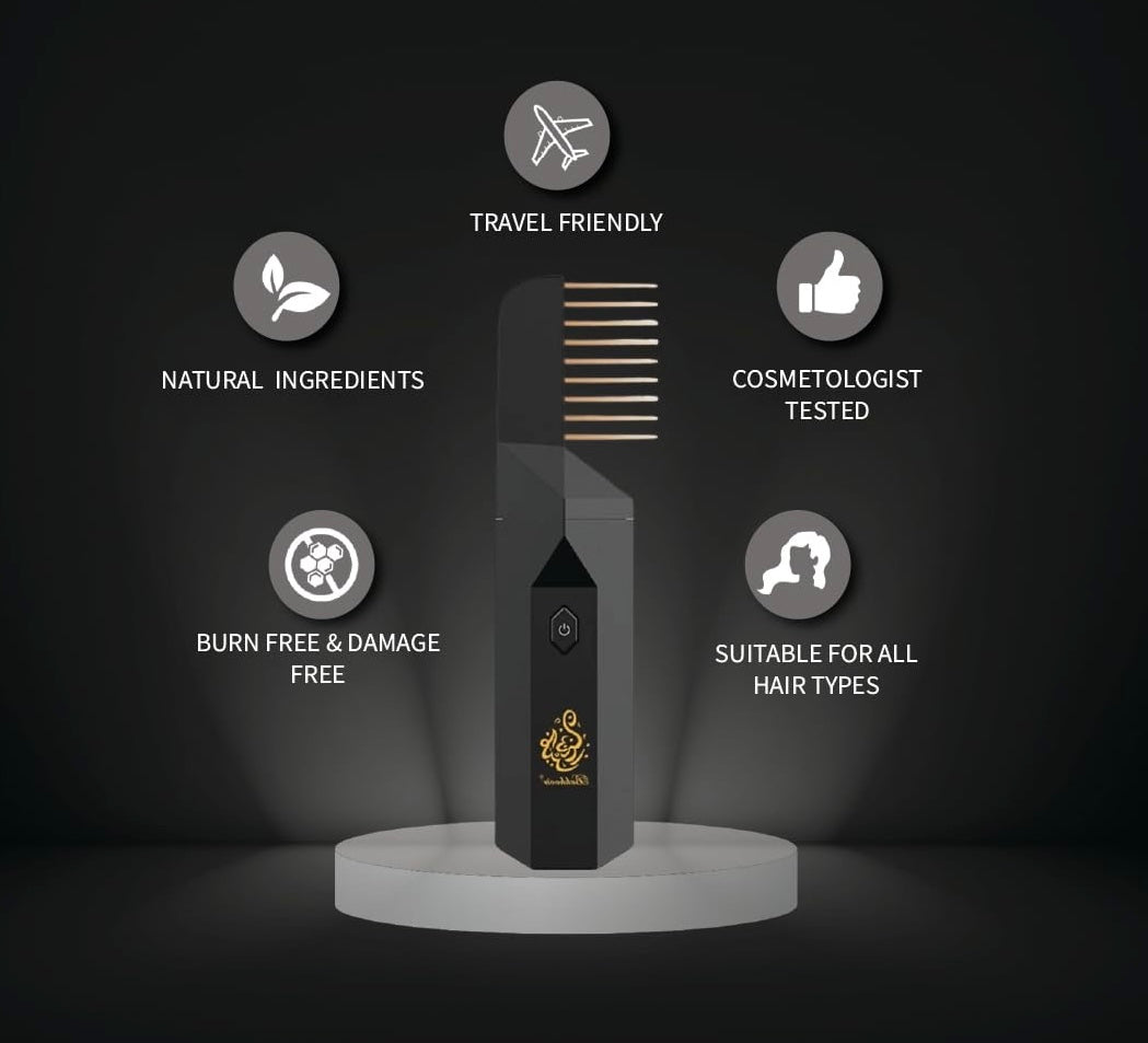 ShopToVista™️ 2 in 1 Bakhour Incense Hair Comb & Diffuser (Bakhour Scents Included)