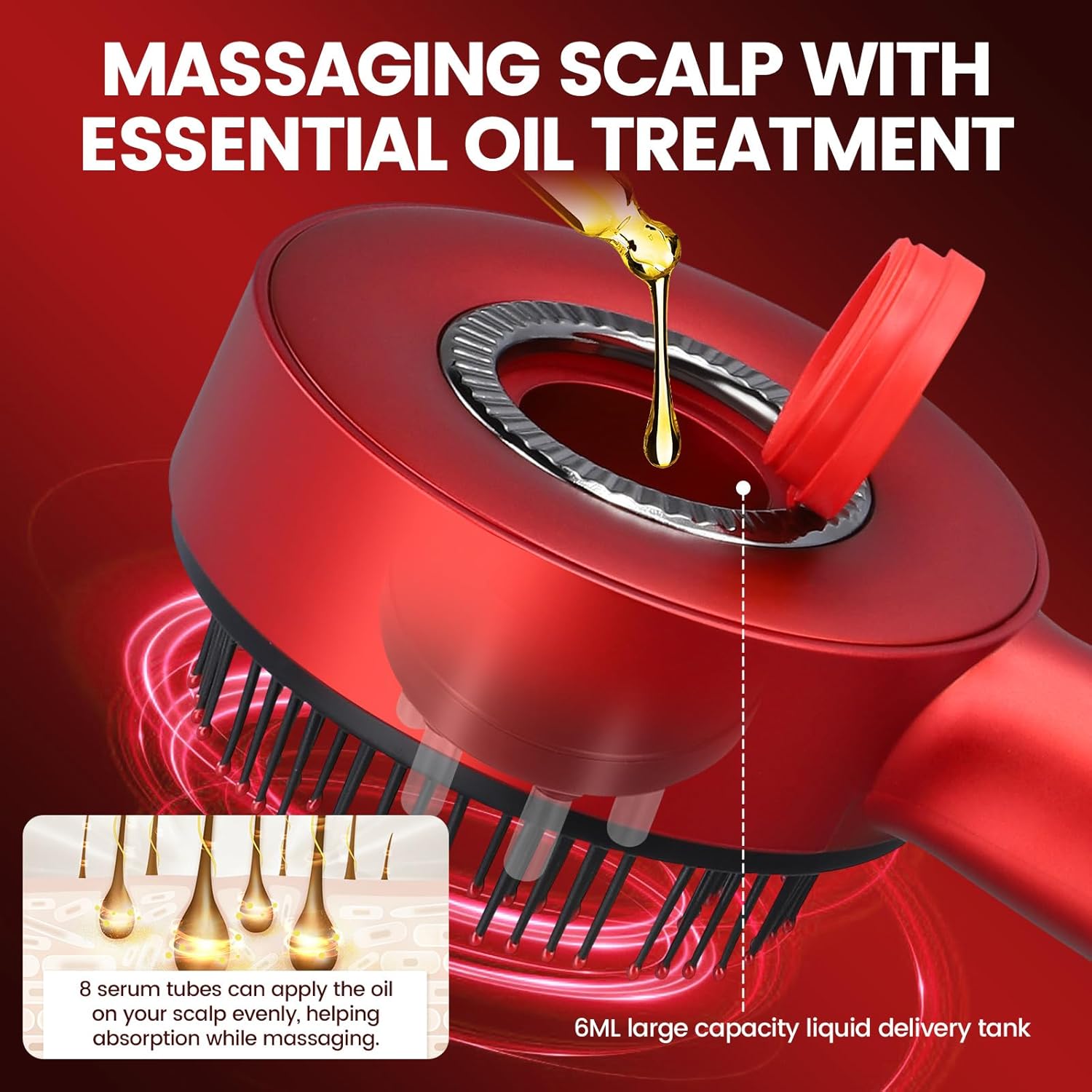 ShopToVista™️  Electric Red Light Therapy Scalp Massager (Stimulates Hair Growth)