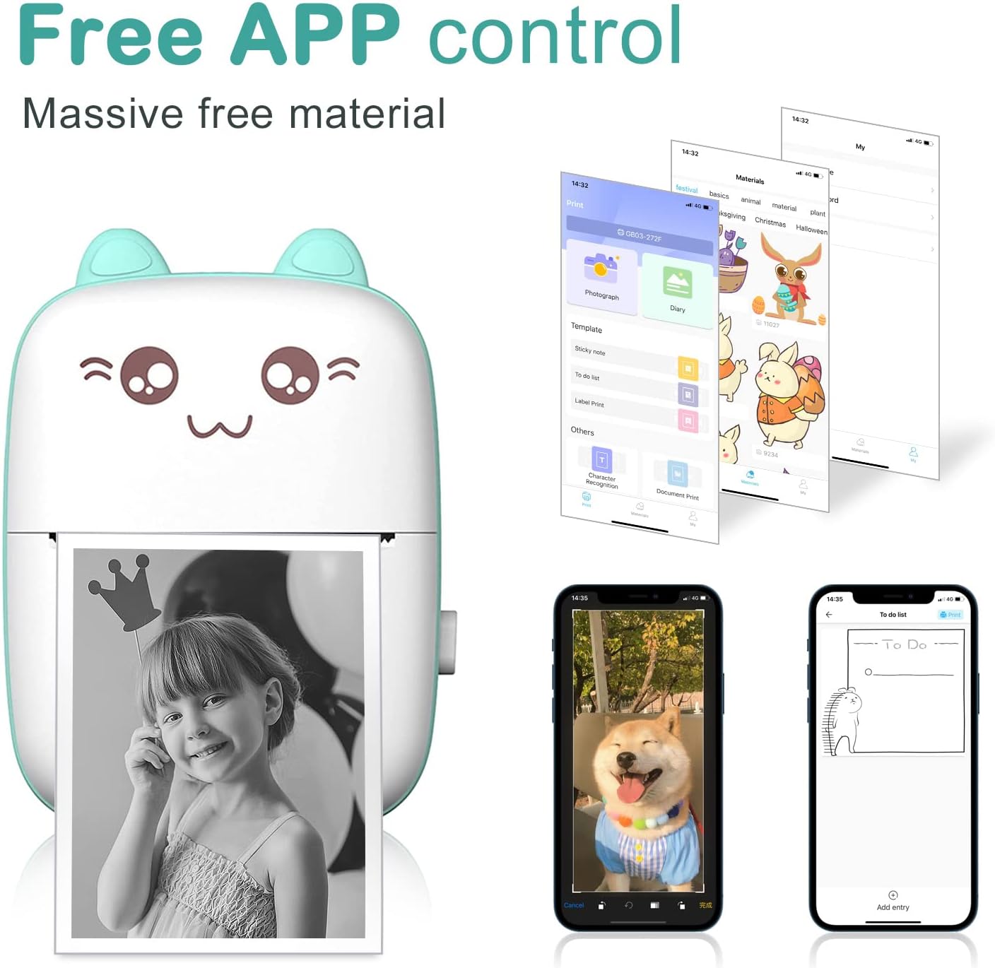 ShopToVista™️ Wireless Bluetooth Mini Thermal Sticker Printer (With 6 Coloring Crayons & 4 Rolling Papers)