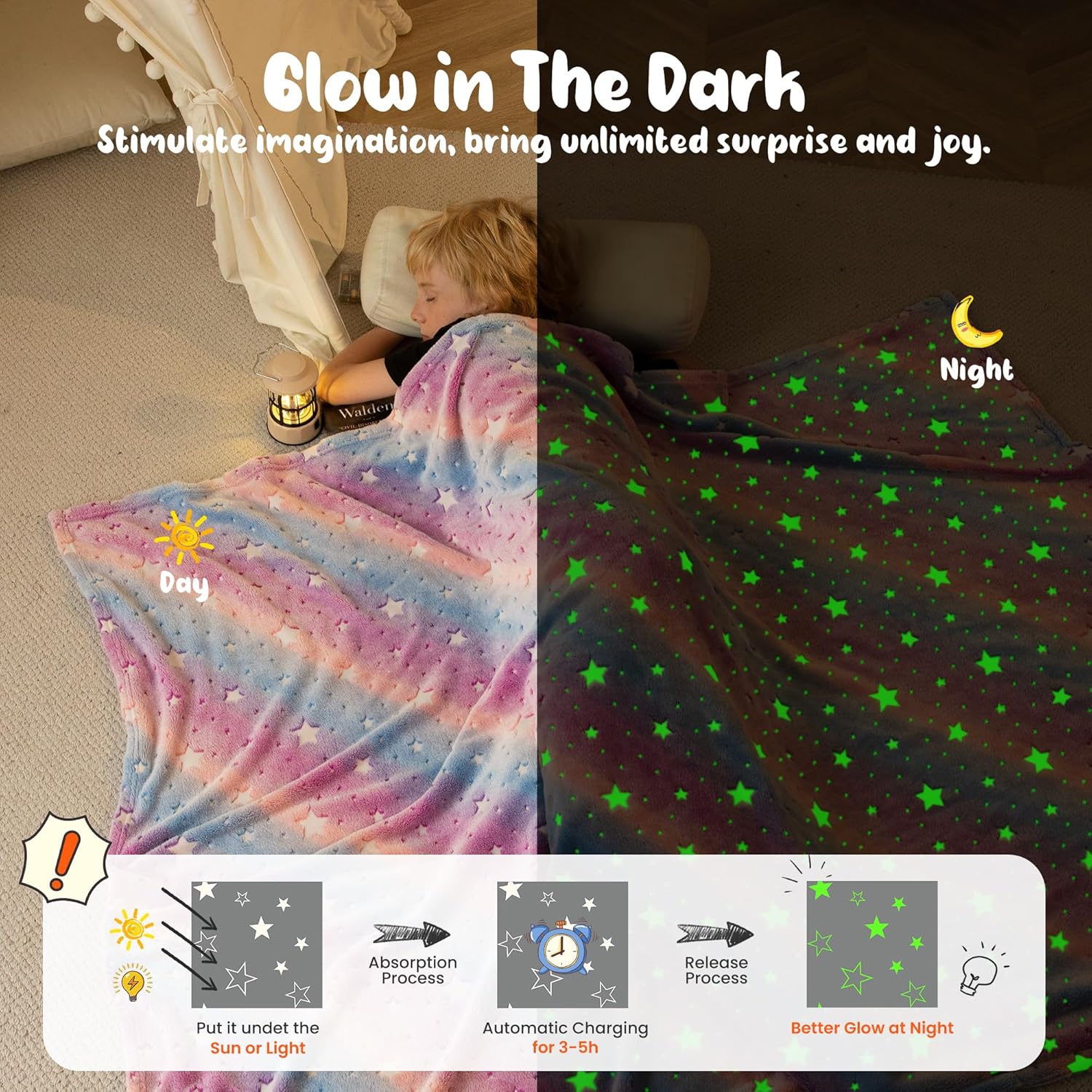 ShopToVista™️ Cozy Glowing Sleep Blanket For Kids (170CMX130CM)