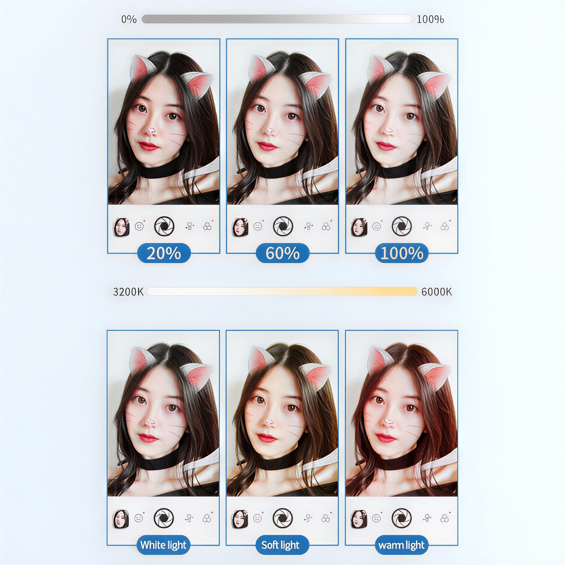 ShopToVista™️  3 in 1 Adjustable Makeup Storage Stand With LED Mirror & Phone Holder