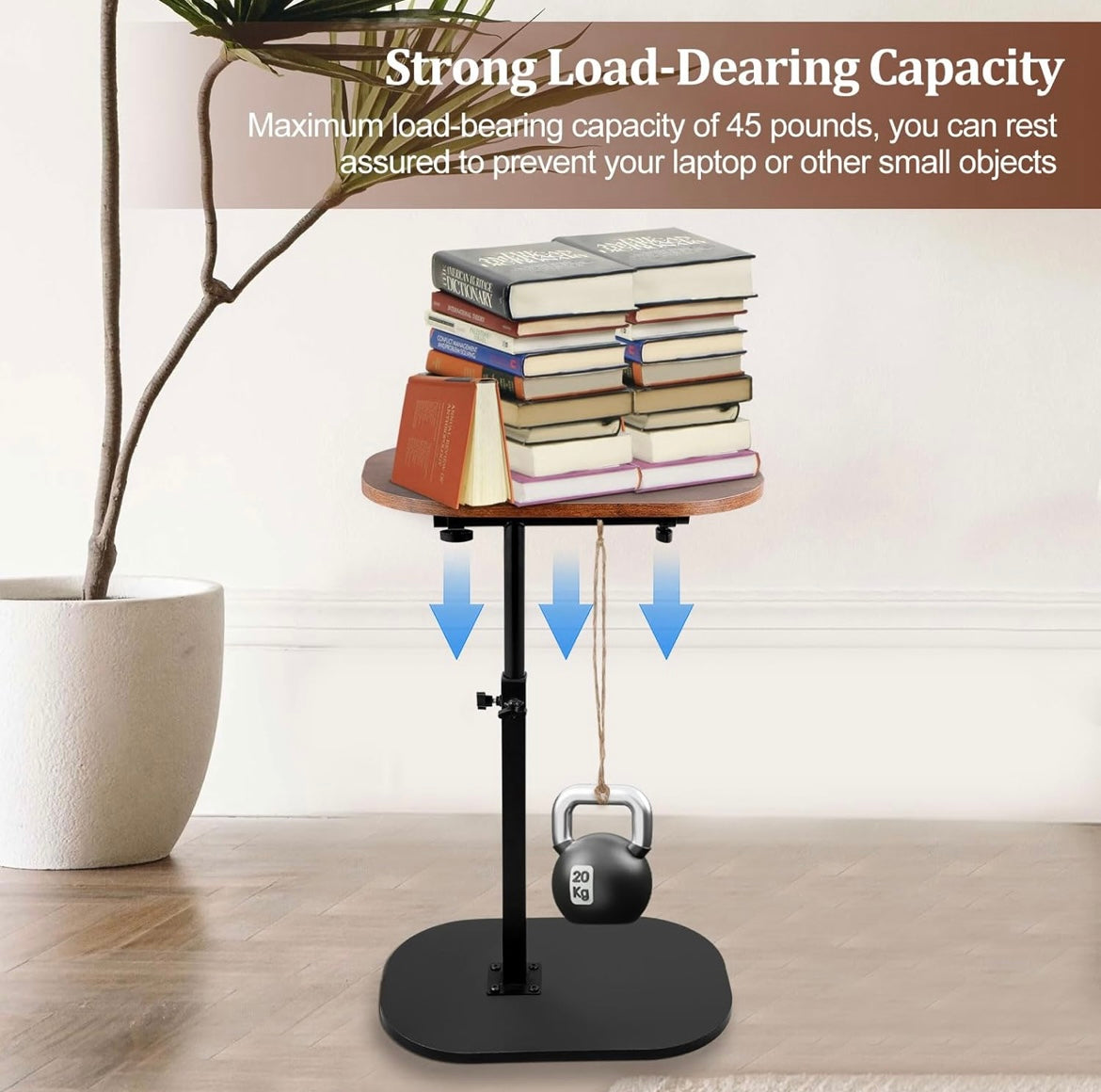 ShopToVista™️  Adjustable Height & 360° Rotatable Side Table