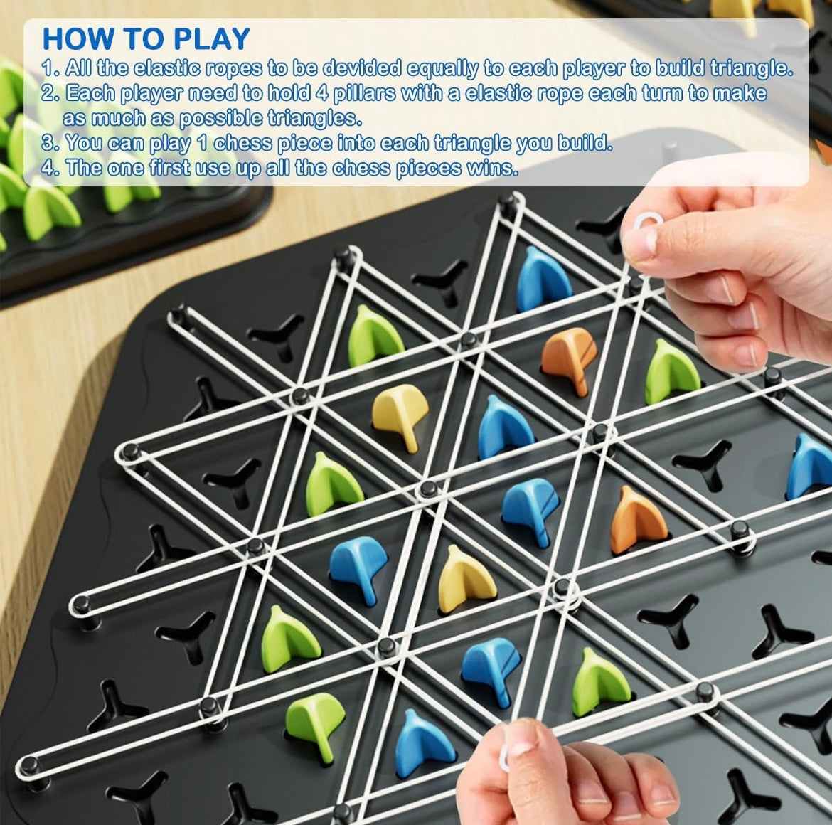 ShopToVista™️ Chain Triangle Chess Game Big Size 30CM (1V1 Or 2V2)