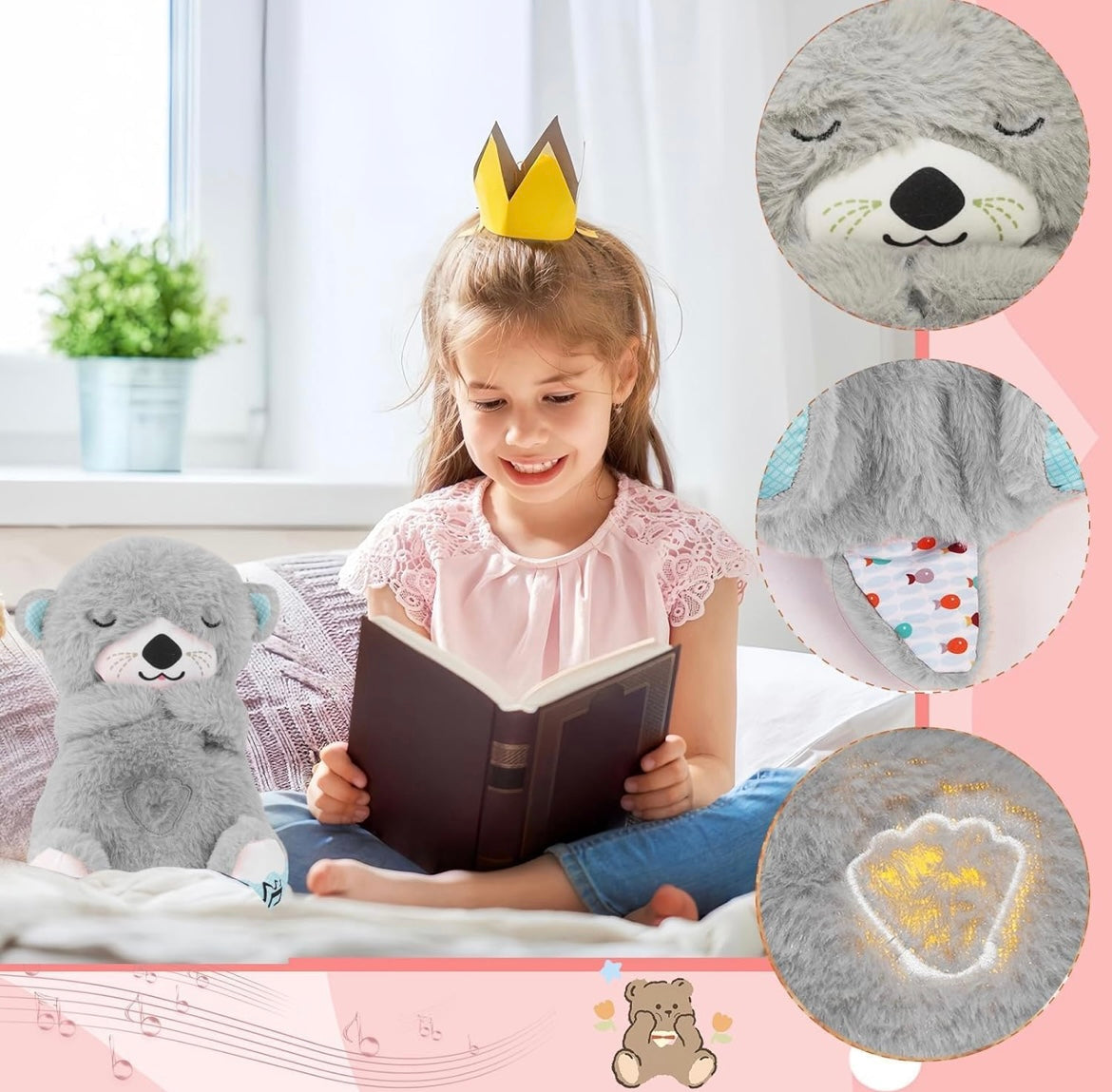 ShopToVista™️  Electric Breathing Teddy Bear With Calm Light