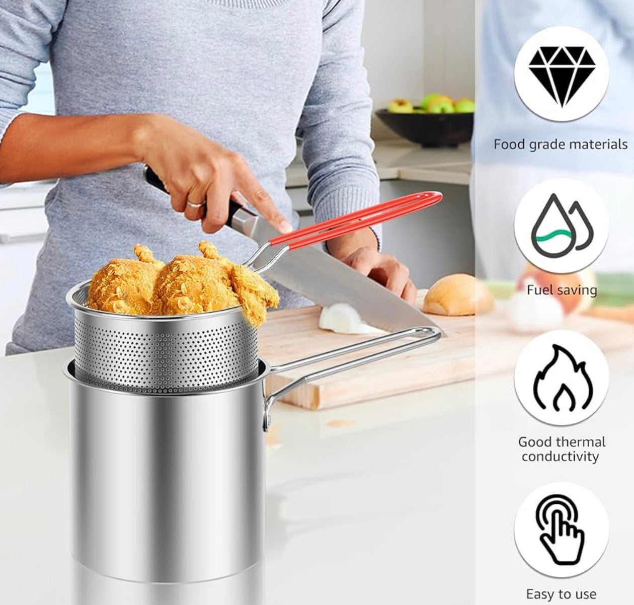 ShopToVista™️ Stainless Steel Deep Fryer Pot With Full Set
